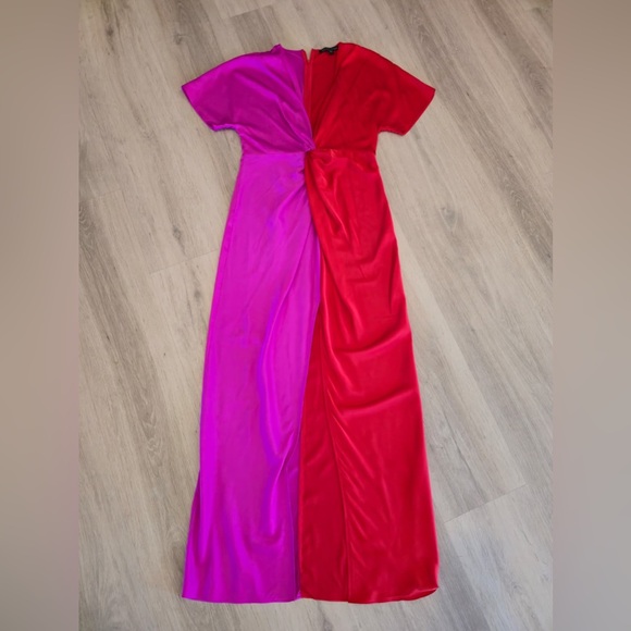 Boston Proper Red and Pink Maxi Dress — Looks like Trina Turk! - Picture 2 of 5
